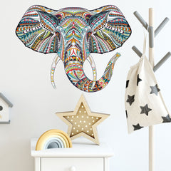 Colorful Animal Pattern DIY Puzzle Cartoon Elephant  Wall Stickers Living Room Stickers Colorful Animal Pattern DIY Puzzle Cartoon Elephant  Wall Stickers Living Room Stickers