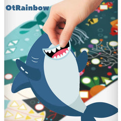 DIY Cute Baby Shark Educational Stickers Cartoon Reuseable Stickers for Kids DIY Cute Baby Shark Educational Stickers Cartoon Reuseable Stickers for Kids