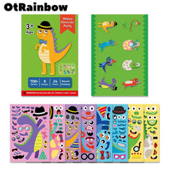 DIY Cute Dinosaur Educational Stickers Cartoon Reuseable Stickers for Kids DIY Cute Dinosaur Educational Stickers Cartoon Reuseable Stickers for Kids
