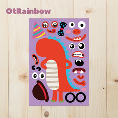 DIY Cute Dinosaur Educational Stickers Cartoon Reuseable Stickers for Kids DIY Cute Dinosaur Educational Stickers Cartoon Reuseable Stickers for Kids