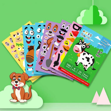 DIY Cute Farm Animal Educational Stickers Cartoon Reuseable Stickers for Kids