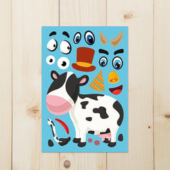 DIY Cute Farm Animal Educational Stickers Cartoon Reuseable Stickers for Kids