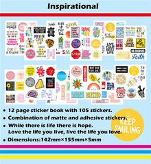 105 Pcs Colorful Waterproof Decals Motivational Quote Inspirational Words Stickers