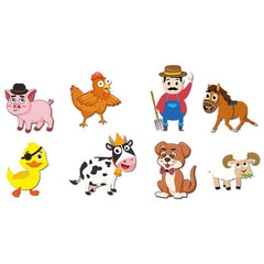 DIY Cute Farm Animal Educational Stickers Cartoon Reuseable Stickers for Kids