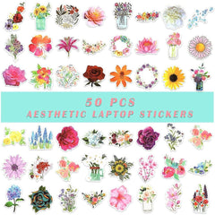 100 PCS Aesthetic Flower And Butterfly Stickers