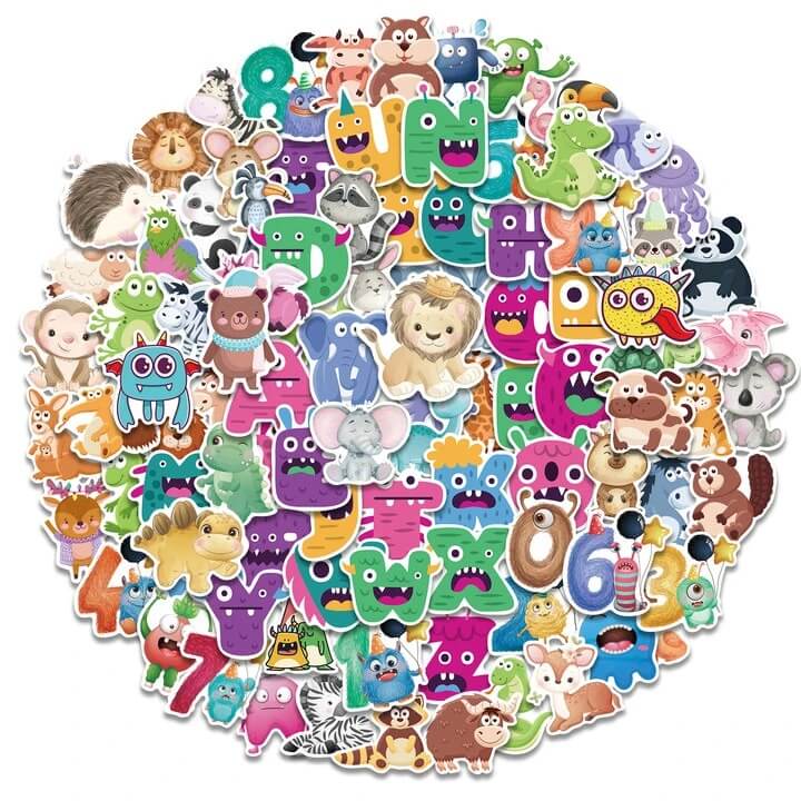 100 PCS Cartoon Puzzle Stickers