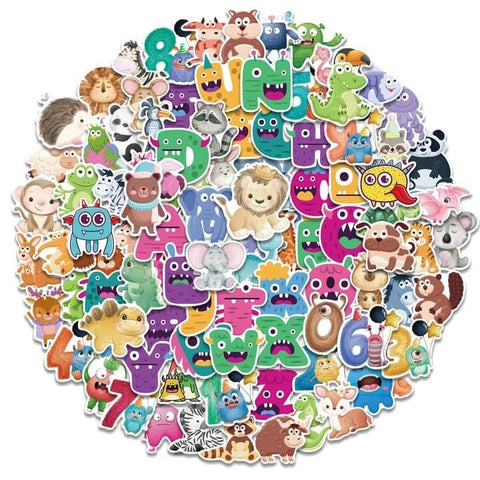 100 PCS Cartoon Puzzle Stickers