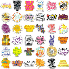 100 PCS Colorful Flower Inspirational  Word Stickers