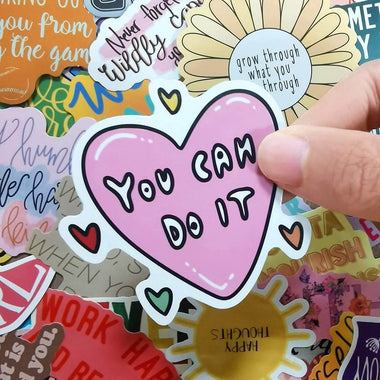 100 PCS Colorful Flower Inspirational  Word Stickers