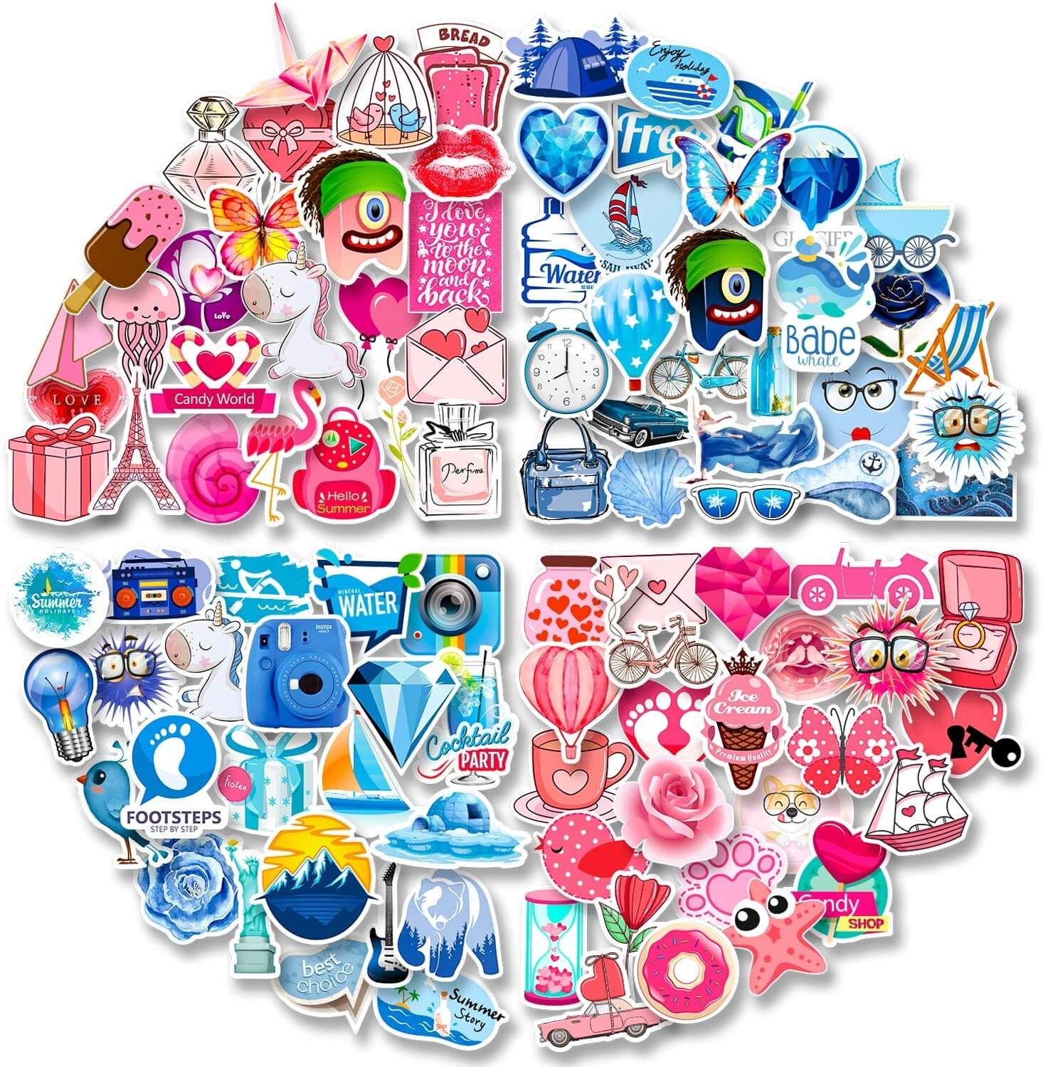 100 PCS Colorful  Mixed Stickers