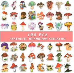 100 PCS Cute Mushroom Stickers