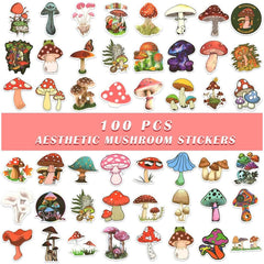 100 PCS Cute Mushroom Stickers