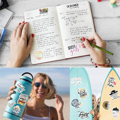 100 Pcs Inspirational Stickers for Water Bottles, Positive Vinyl Quote Stickers for Planner