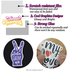 100 Pcs Inspirational Stickers for Water Bottles, Positive Vinyl Quote Stickers for Planner