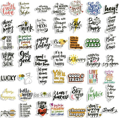 100 Pcs Inspirational Stickers for Water Bottles, Positive Vinyl Quote Stickers for Planner