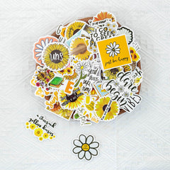 100 PCS Inspirational Word Stickers Flower Series