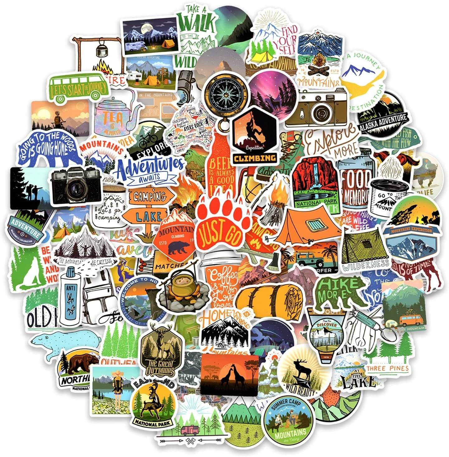 100 PCS Outdoor Stickers Pack