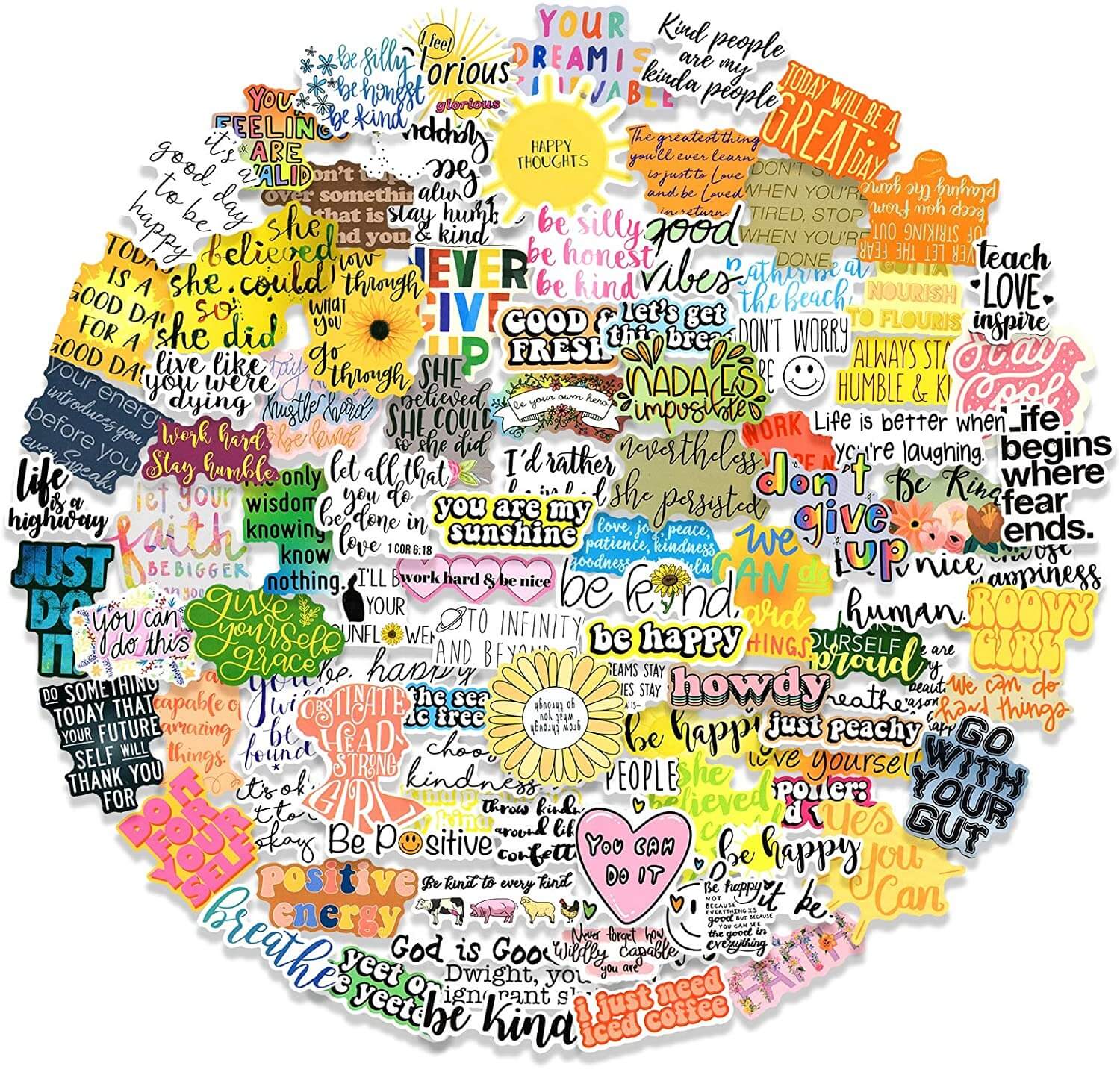 100 PCS Power Motivational Quote Stickers
