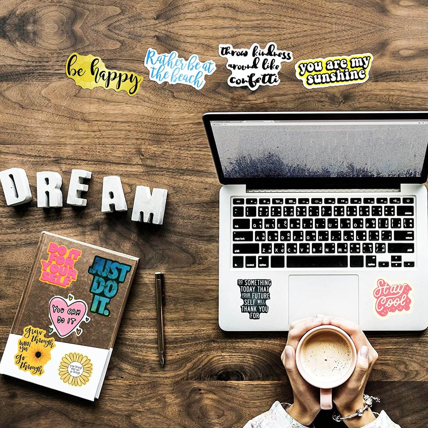 100 PCS Power Motivational Quote Stickers