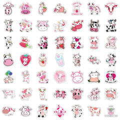 Cute Cow Sticker, Cow Print Aesthetic, Waterproof Sticker, Glossy