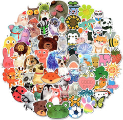 100 PCS Watercolor Animal Stickers Cute Waterproof Trendy Vinyl Aesthetic Stickers