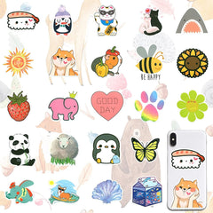 100 PCS Watercolor Animal Stickers Cute Waterproof Trendy Vinyl Aesthetic Stickers