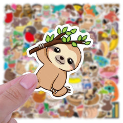 100 PCS of Cute Sloth Cartoon Graffiti Stickers Luggage Car Notebook Decoration Stickers