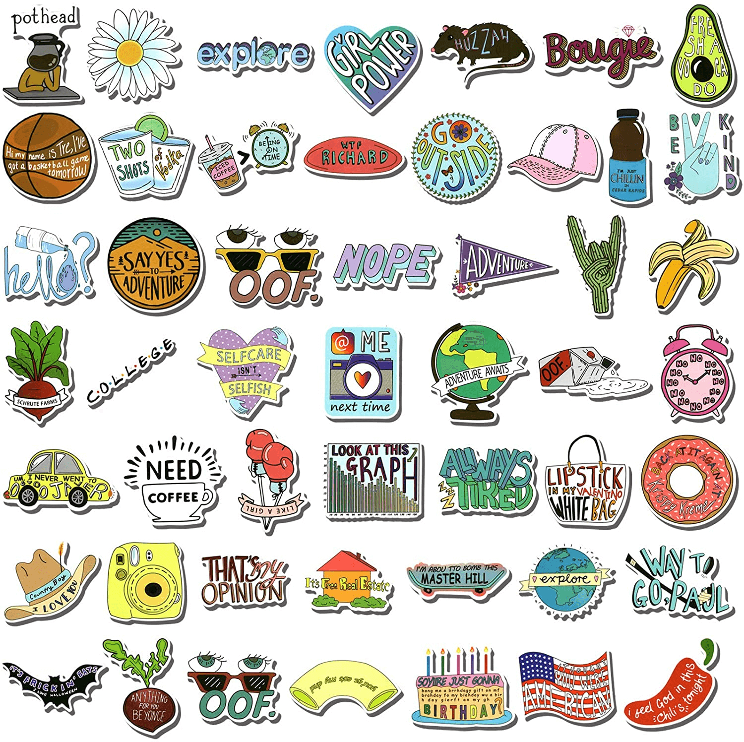 100 PCS Funny Vine Stickers