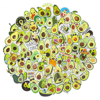 100 Pcs Avocado Waterproof Vinyl Decals Stickers for Water Bottles Laptop