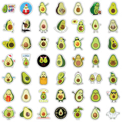 100 Pcs Avocado Waterproof Vinyl Decals Stickers for Water Bottles Laptop