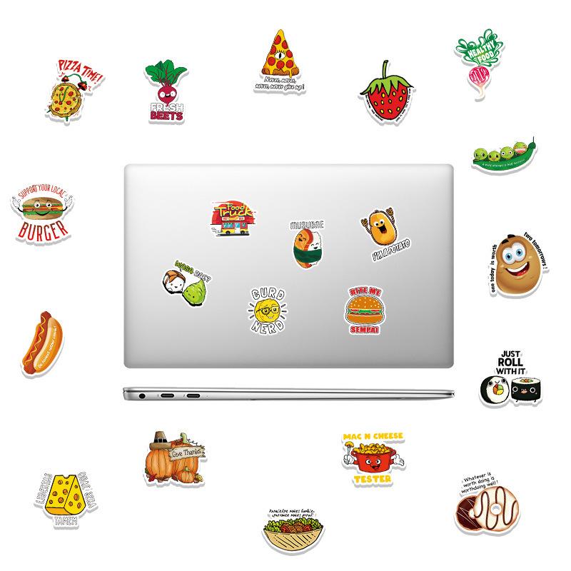 100 Pcs Cartoon Food Graffiti VSCO Stickers for Laptop Skateboard Notebook