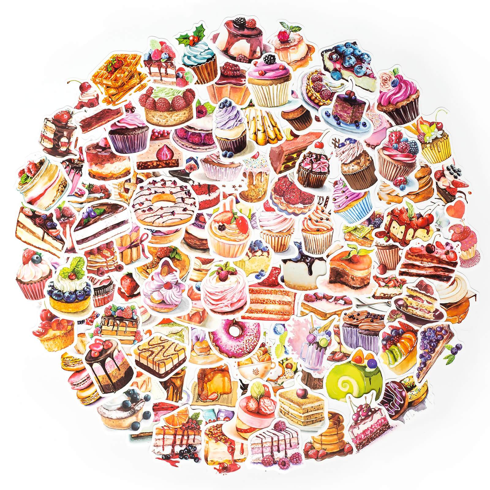 100 Pcs Cute Food Stickers VSCO Laptop Stickers for Water Bottles