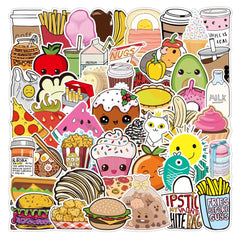 100 Pcs Cute Food Stickers VSCO Laptop Stickers for Water Bottles