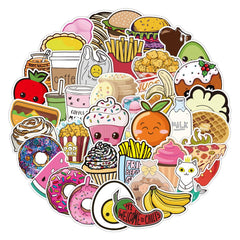 100 Pcs Cute Food Stickers VSCO Laptop Stickers for Water Bottles