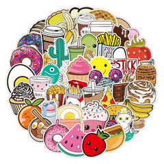 100 Pcs Cute Food Stickers VSCO Laptop Stickers for Water Bottles