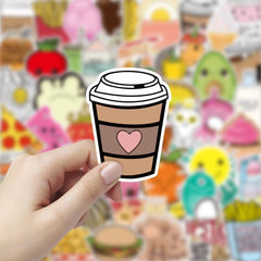 100 Pcs Cute Food Stickers VSCO Laptop Stickers for Water Bottles
