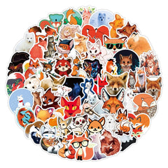 100 Pcs Cute Fox DIY Stickers Graffiti Waterproof Decals for Cup Water Bottle