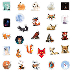 100 Pcs Cute Fox DIY Stickers Graffiti Waterproof Decals for Cup Water Bottle