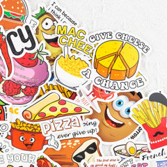 100 Pcs Delicious Food Graffiti Stickers Waterproof Words Decals for Phone Case Guitar