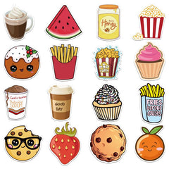 100 Pcs Food Ice Cream VSCO Stickers Vinyl Cute Cartoon Guitar Pizza  Decal Stickers