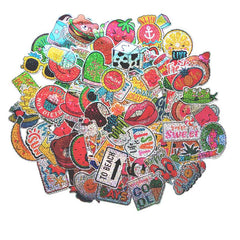 100 Pcs Food Mixed Sparkle Stickers Cute Mug Bike Car Wall Decals