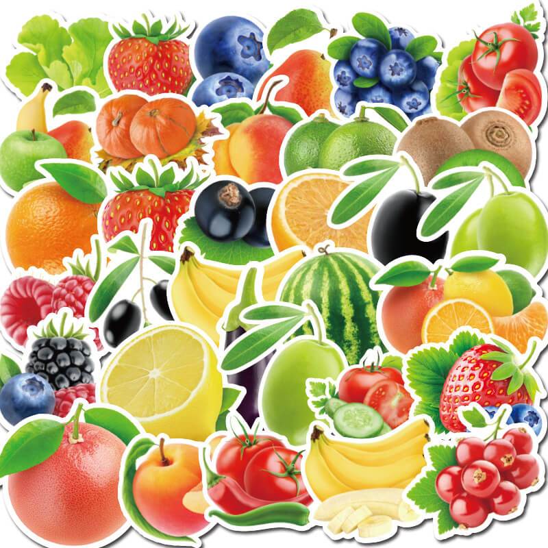 100 Pcs Fruit and Vegetable Stickers Vinyl for Kids Teen Laptop Computer Skateboard Water Bottles Decorative