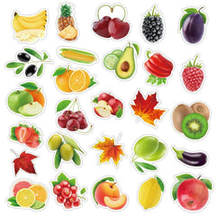 100 Pcs Fruit and Vegetable Stickers Vinyl for Kids Teen Laptop Computer Skateboard Water Bottles Decorative