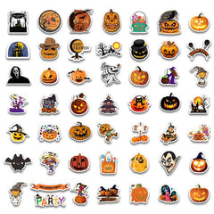 100 Pcs Funny Halloween Stickers with Pumpkins Ghost Witch Hat Stickers for Gifts