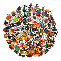 100 Pcs Funny Halloween Stickers with Pumpkins Ghost Witch Hat Stickers for Gifts