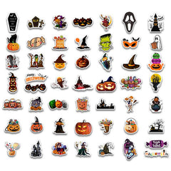 100 Pcs Funny Halloween Stickers with Pumpkins Ghost Witch Hat Stickers for Gifts