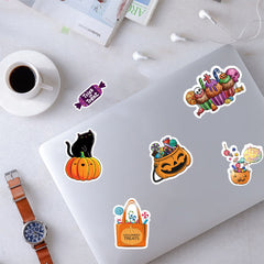 100 Pcs Funny Halloween Stickers with Pumpkins Ghost Witch Hat Stickers for Gifts