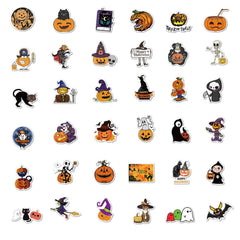 100 Pcs Halloween Stickers Funny Pumpkin Cartoon Stickers for Kids Adults