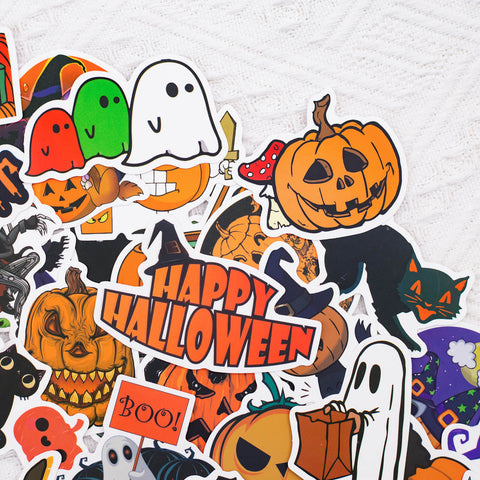 100 Pcs Halloween Stickers Funny Pumpkin Cartoon Stickers for Kids Adults