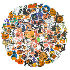 100 Pcs Halloween Stickers Funny Pumpkin Cartoon Stickers for Kids Adults